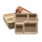 Take Out Food Containers [BPI Certified], 9X9" 4-Compartment Meal Prep Lunch ...
