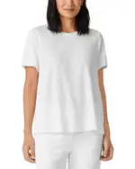 Eileen Fisher Linen Crewneck Short Sleeve Tee