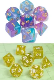 14Pcs DND Dice 2 colors for Dungeons and Dragons Polyhedral Dice Set