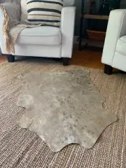 Mini Gold Metallic Cowhide Rug Average Size ~41 X 28" (104X71 cm) - TABLE COVER