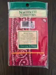 XLARGE RED BANDANNAS 3PK Northwest Territory Kmart MADE IN USA 22x22” NIP