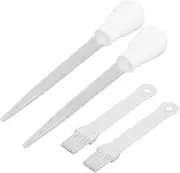 1Set Kitchen Oil Dropper Seasoning Pump Brush White Kitchen Gadget for BBQ Baster Easy Measurement with Durable Design for Cooking