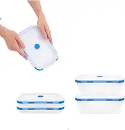 ECOBERI Collapsible Silicone Food Storage Containers, BPA Free, Microwave, Freezer and Dishwasher Safe, Lunch, Meal Prep, Travel, Space-Saving