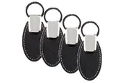 4x Rexel ID Oval Shape Key Ring PU Leatherette Oval Black