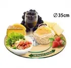 Tempered Glass Lazy Lzy Susan Turntable Dining Kitchen Dinnerware 35cm