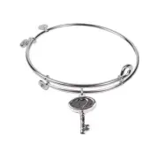 SOL 230098 Heart Key, Bangle Sterling Silver Plated
