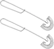 KarDoL 2 Pack Stainless Steel Spring Coil & Flat Whisks - Scandinavian Handheld Design for Eggs, Cream, Sauces, Gravy - Spiral Whipper Blender Beater Cooking Tools