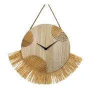Urban Kiana Fringe 53cm Wall Clock Hanging Home Decor - Natural