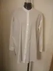 Eileen Fisher XXS Org Cotton Stretch Lawn White Mandarin Collar Shirt NWT $188