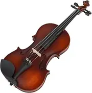 Daseeme AV-590 Full Size 4/4 Violin Basswood Body Head Ebony Fingerd Pegs Chin Rest Tailpiece for Beginners Student Performer with Bow Storage Case Color