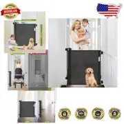 Space-Saving Retractable Pet Gate - 33" Tall, Ideal for Narrow Doorways & Stairs