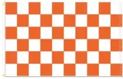 Orange & White Checkered Flag 3x5 foot, 3' x 5' Polyester 100D Flag