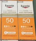 EUCERIN (lot Of 2) TINTED AGE DEFENSE HYALURONIC ACID 50 AOX SHIELD 2.5 FL OZ