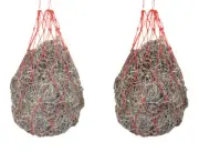 2x 50cm Hay Net Nylon Stock feed horse equine feed 9cm mesh cattle yard pen