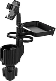 Car Cup Holder Tray with Swivel Base 360 Degree Adjustable Car Cup Holder Food Tray Organized Drink Holder for Car Accesssories(A10 Gray)