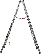 ATATQH 5-Step Telescopic Ladder Folding Step Stool 1.7+1.7m Portable Step Stool Non-Slip Pedal Suitable for RV loft Home Daily use