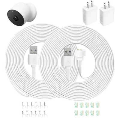 Lffw 26FT Power Cable and Adapter for Google Nest Cam Outdoor or Indoor...