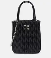 [Miu Miu] Miu Miu Matelassé leather tote bag One Size black