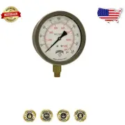Durable 4" Brass & Stainless Steel Pressure Gauge with Dual Scale Accuracy 1.5%