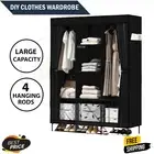 Artiss Storage Wardrobe Clothes Closet Organizer Cabinet Black Shelf Portable