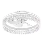 HINNIXY 20 in. Smart Light White Crystal LED Ceiling Fan w/Light Kit+Remote