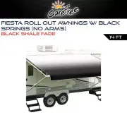 Carefree 14ft Black Shale Fade Roll Out Awning No Arms w/ Black Springs Caravan