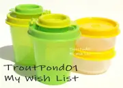 TUPPERWARE Salt + Pepper Shakers Smidgets Midgets Mini Bowls Shades Green Yellow