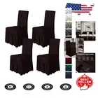 Machine Washable Stretch Chair Covers for Wedding Banquets - Set of 4 Chocolate