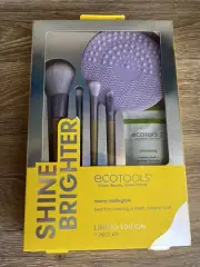 EcoTools Limited Edition Shine Brighter 7piece Brush Set Cleaner & Cleansing Pad