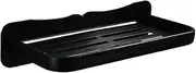 Bathroom Shelf Shower Organiser Wall-Mounted Punch Free Space Aluminum Fence Drain 1 Tier Toilet Black (Color : Fenced, Size : 40cm)