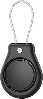 DLENP Pendant for AirTag, Waterproof Case with Apple Airtag Key Fob, Secure Holder with Cable, Air Tag Lock Case, Protective Case Accessory for Keys, Luggage, Multi-Black
