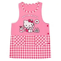 在飛比找樂天市場購物網優惠-小禮堂 Hello Kitty 成人棉質背心式圍裙 (桃格紋