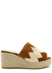 Castañer Eleo Suede Wedge Espadrille Mules - Brown - 36 (IT36/ UK3) 36 (IT36/ UK3)