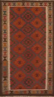 Southwestern Reversible Kilim Oriental Runner Rug 3'x7' Hand-woven Tribal Carpet
