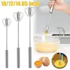 Manual Egg Whisk Hand Push Egg Beater Stainless Steel Blender Mixer S5Q6 X2B6