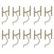 10Sets Slide on End Clasps, 35mm Tube Slider Crimp Cord Ends, Bronze Tone