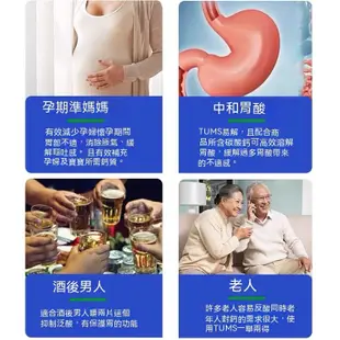 【新店特惠】加拿大TUMS 成人孕㛿抗胃痠 鈣片 中老鈣片 補鈣水果味 100粒【晴茉海淘】G