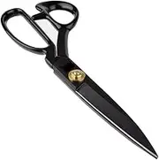 LNKA Scissors Black - Professional Heavy Duty Industrial Strength High Carbon Steel Shears for Fabric Leather Paper Sewing Craft Home Office Artists Students Tailors Dressmakers (12 Inch)