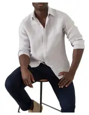 [MJ Bale] Bradfield Linen Shirt in Silver Grey