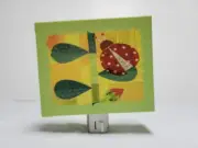 Oopsy Daisy Fine Art for Kids Canvas Night Light Ladybug and Leaves