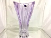Crystal Glass Vase12 " Centerpiece Flower Bud Vase Purple Color Bohemia Crystal