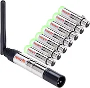 FENIXFIT Wireless DMX512 Transmitter Receiver No Latency DJ 2.4G DMX Wireless 1 Transmitter & 7 Receivers Long Transmission Range DMX Light Controller for LED Stage Disco Party Church Bar Lighting