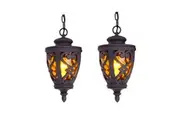Vintage Lamp 2X 48cm Aluminum Glass Lantern Chandelier for Home Decor