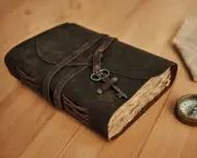 Genuine Leather Journal Vintage Rustic Leather Bound Journal Deckle Edge Paper