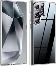 [T Tersely] Hybrid Clear Crystal Case Compatible with Samsung Galaxy S24 Ultra - TPU + Polycarbonate Technology, Anti-Yellowing, Wireless Charging Compatible, Protective Case, Shockproof Bumper Cover