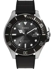 [Timex] Harborside Coast Synthetic Rubber Strap Watch 44mm in Black
