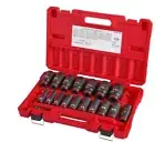 Milwaukee•Shockwave 1/2" Drive SAE Deep 6 Point Impact Socket Set•18 Pieces•New!