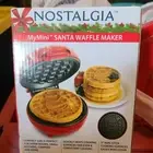 NIB Nostalgia My Mini Christmas Santa Waffle Maker Non Stick Easy