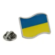 Ukraine Flag Silver Lapel Pin Badge XMYA407-Ukraine