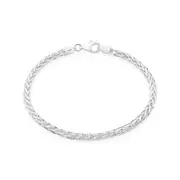 Silver 19cm Wheat Link Bracelet - Made In Italy
